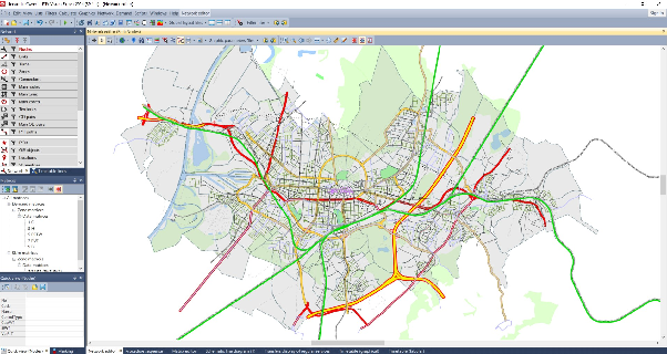 PTV Visum macroscopic transportation model screen