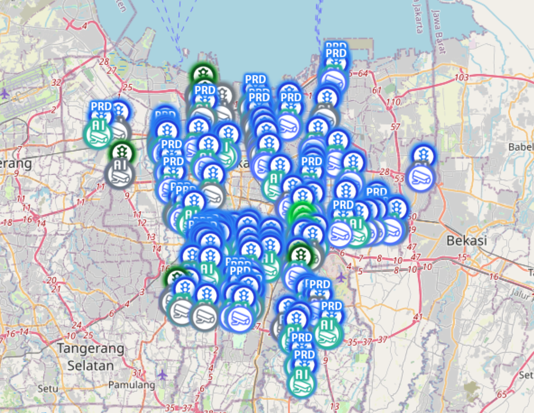 Jakarta canlı trafik ağı haritası